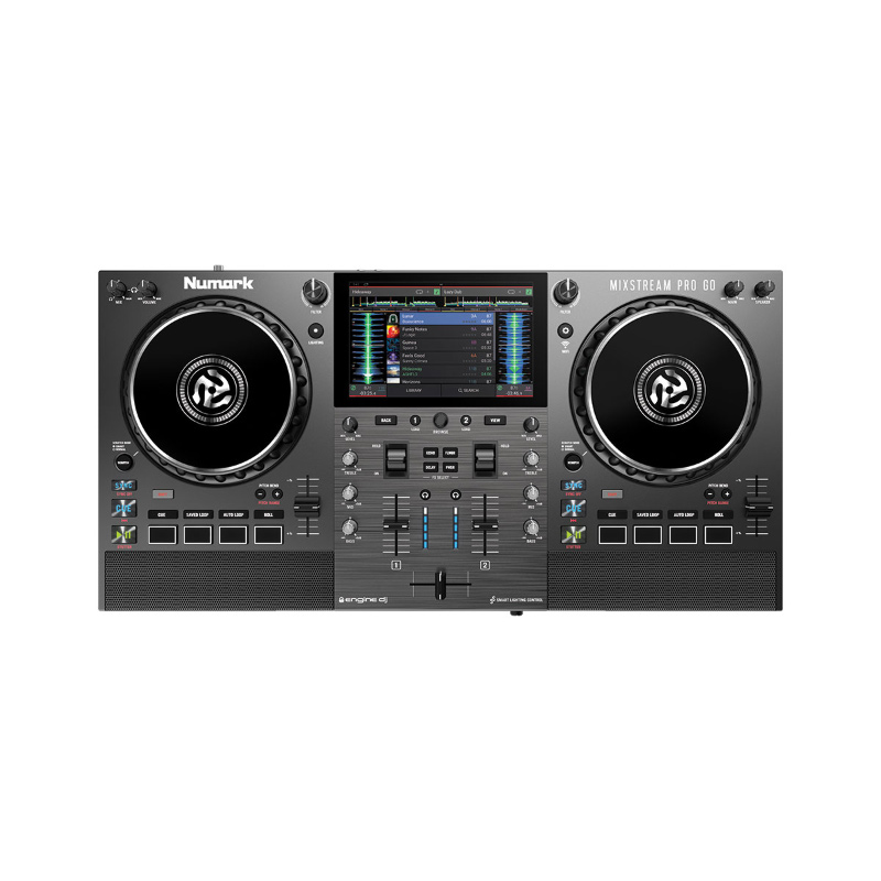 Bàn DJ Numark Mixstream Pro Go, Có loa, pin 5.5h, USB, màn cảm ứng, WiFi, Bluetooth, 3.7kg, Mới Bàn DJ Numark Mixstream Pro Go, Có loa, pin 5.5h, USB, màn cảm ứng, WiFi, Bluetooth, 3.7kg, Mới