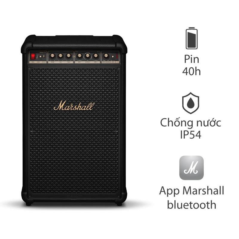 Loa Marshall Bromley 750, LED đẹp, Pin 40h, Công suất 500W, Âm thanh 360 độ, Chống Nước IP54, Bluetooth 5.3, App Marshall Bluetooth Loa Marshall Bromley 750, LED đẹp, Pin 40h, Công suất 500W, Âm thanh 360 độ, Chống Nước IP54, Bluetooth 5.3, App Marshall Bluetooth