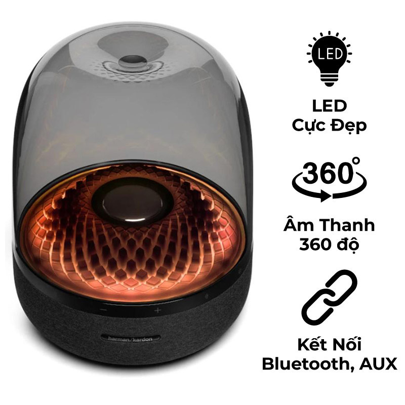 Loa Harman Kardon Aura Studio 4 (IV) Chính Hãng, Công Suất 130W, LED Mới Cực Đẹp, Bluetooth, AUX Loa Harman Kardon Aura Studio 4 (IV) Chính Hãng, Công Suất 130W, LED Mới Cực Đẹp, Bluetooth, AUX
